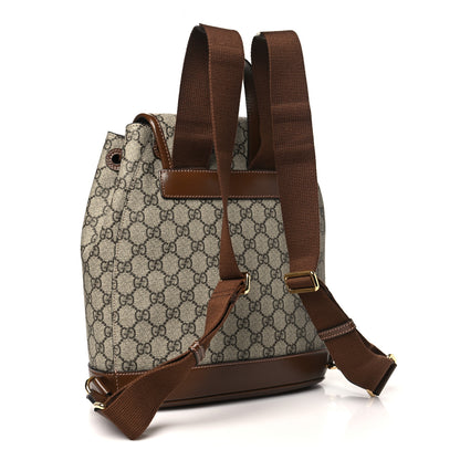 Gucci GG Supreme Monogram Azalea Calfskin Retro Interlocking G Buckle Backpack Beige Ebony Brown Sugar 3 of 11