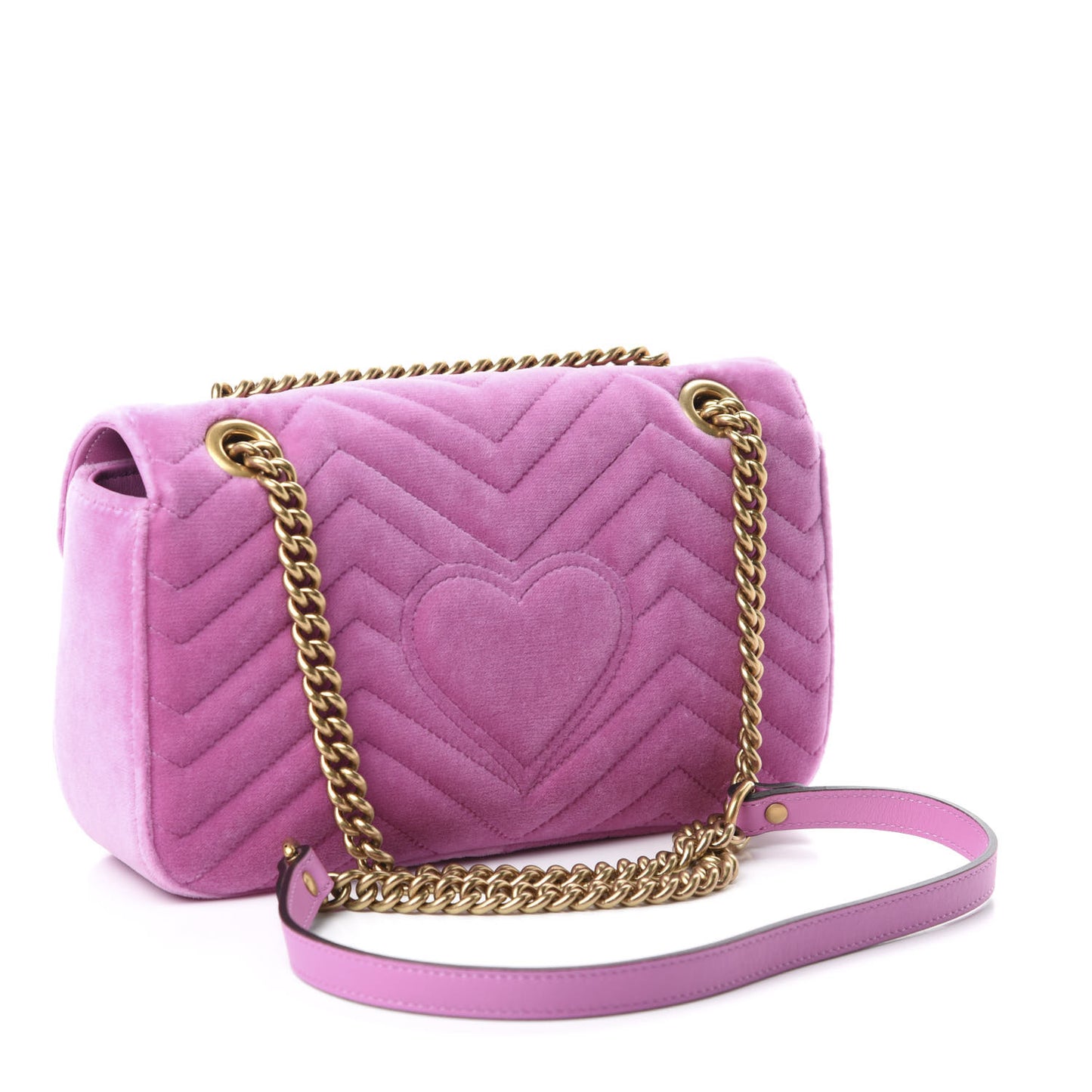 Velvet Matelasse Marquise Crystals Embroidered Small GG Marmont Shoulder Bag Malva