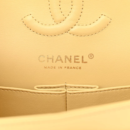 Chanel Lambskin Quilted Small Double Flap Yellow 6 of 10