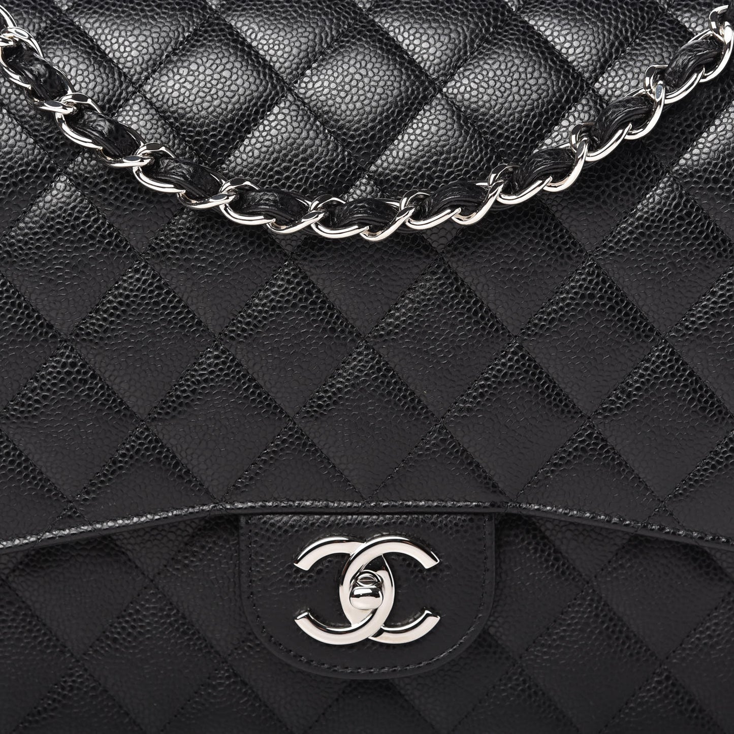 Caviar Quilted Maxi Double Flap Black