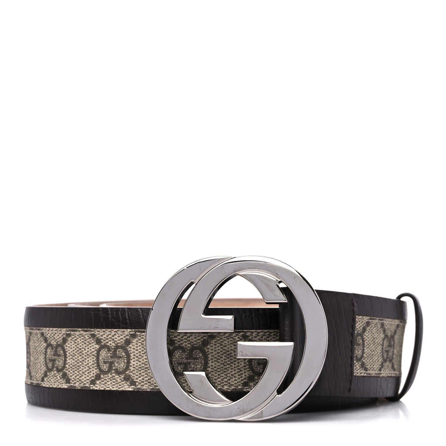GG Supreme Monogram Niagara Lux Calfskin Interlocking G 40mm Belt 125 50 Beige Ebony Cocoa