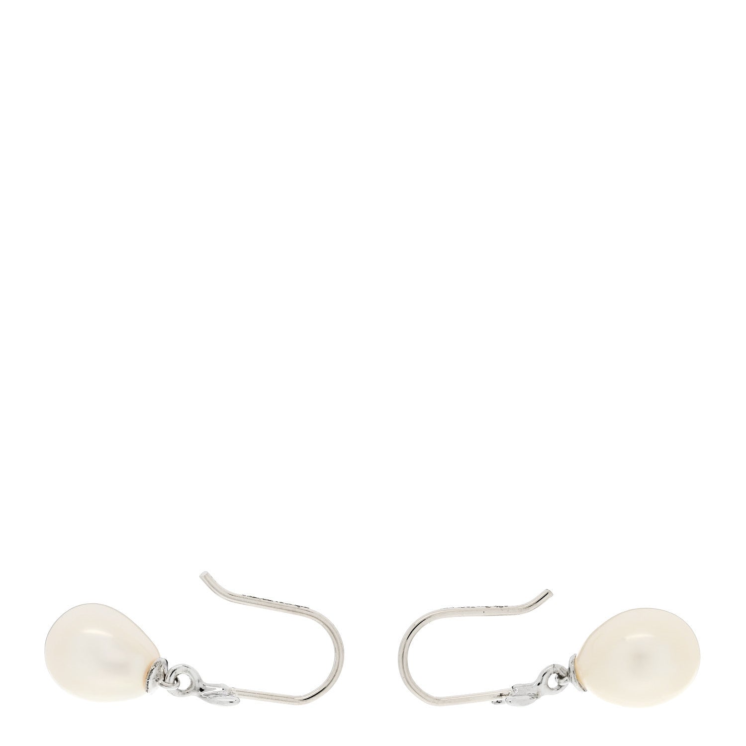 Tiffany Sterling Silver Freshwater Cultured Pearl Paloma Picasso Olive Leaf Drop Earrings 3 of 5