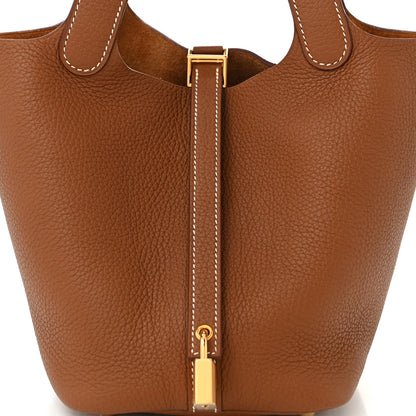 Hermes Taurillon Clemence Picotin Lock 18 PM Gold 8 of 11