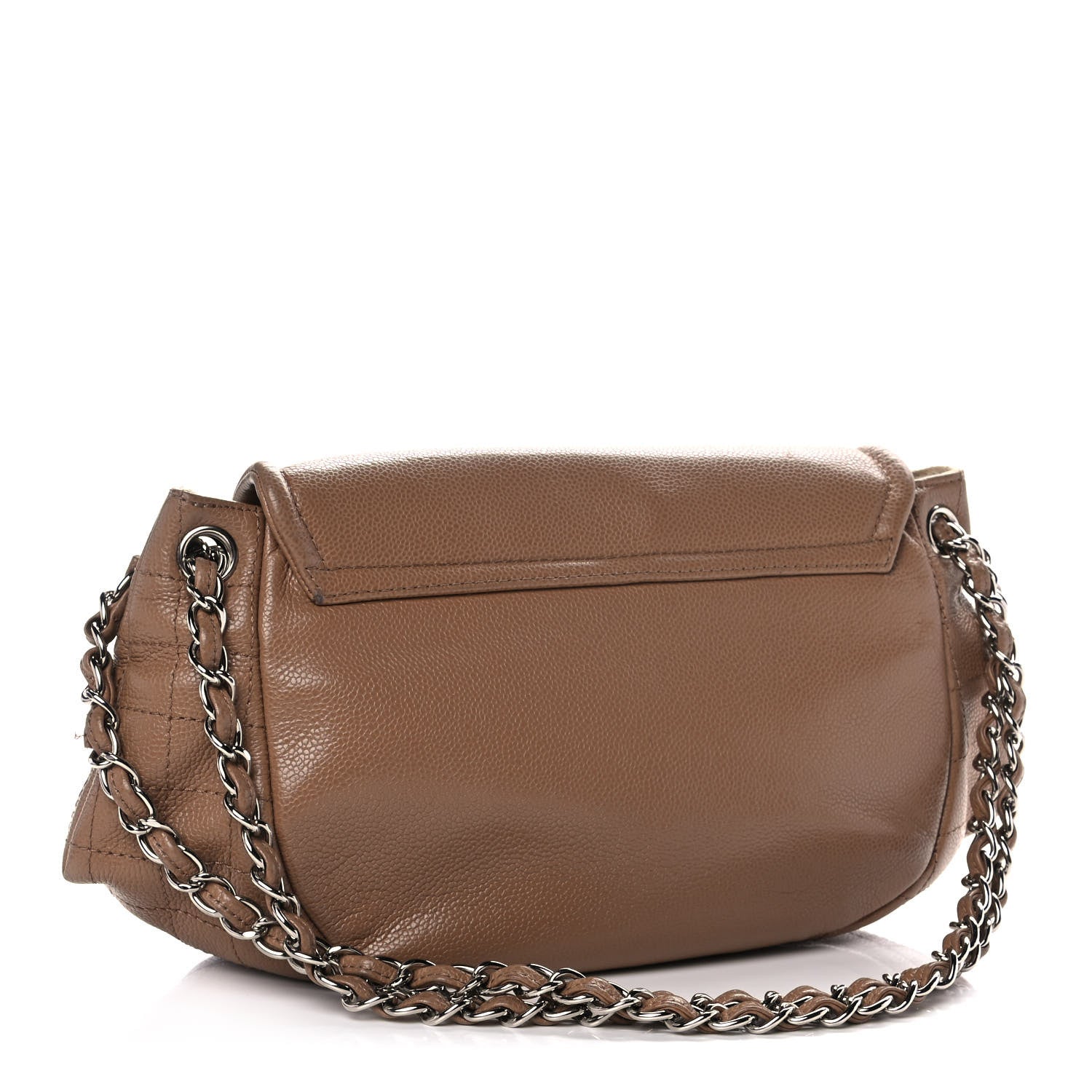 Chanel Caviar Large Half Moon Flap Dark Beige 2 of 15