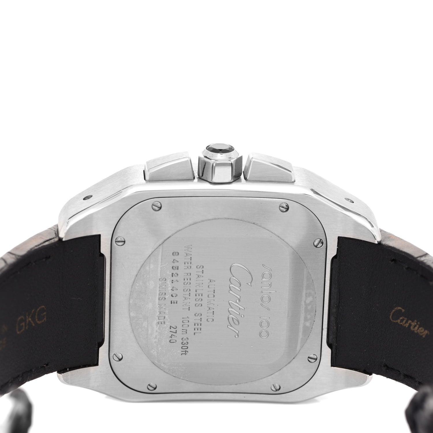 Cartier Stainless Steel Alligator 41mm Santos 100 Chronograph Automatic Watch Brown 4 of 5