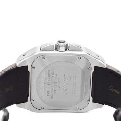 Cartier Stainless Steel Alligator 41mm Santos 100 Chronograph Automatic Watch Brown 4 of 5