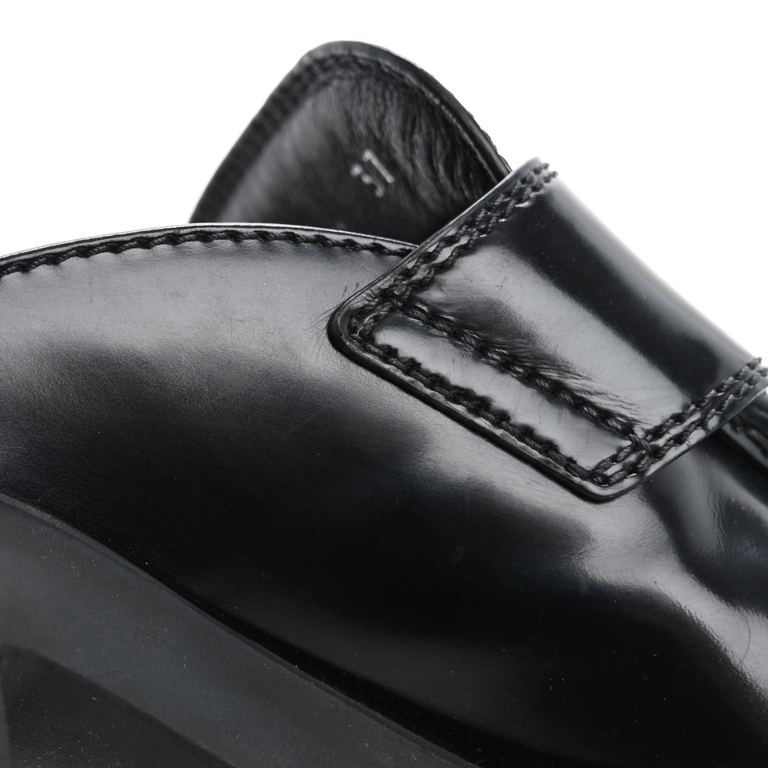Prada Spazzolato Metal Triangle Logo Platform Loafer Mules 37 Black 11 of 17