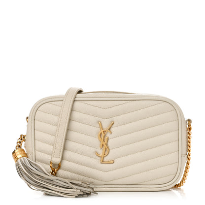 Saint Laurent Grain De Poudre Matelasse Monogram Mini Lou Camera Bag Crema Soft 1 of 12