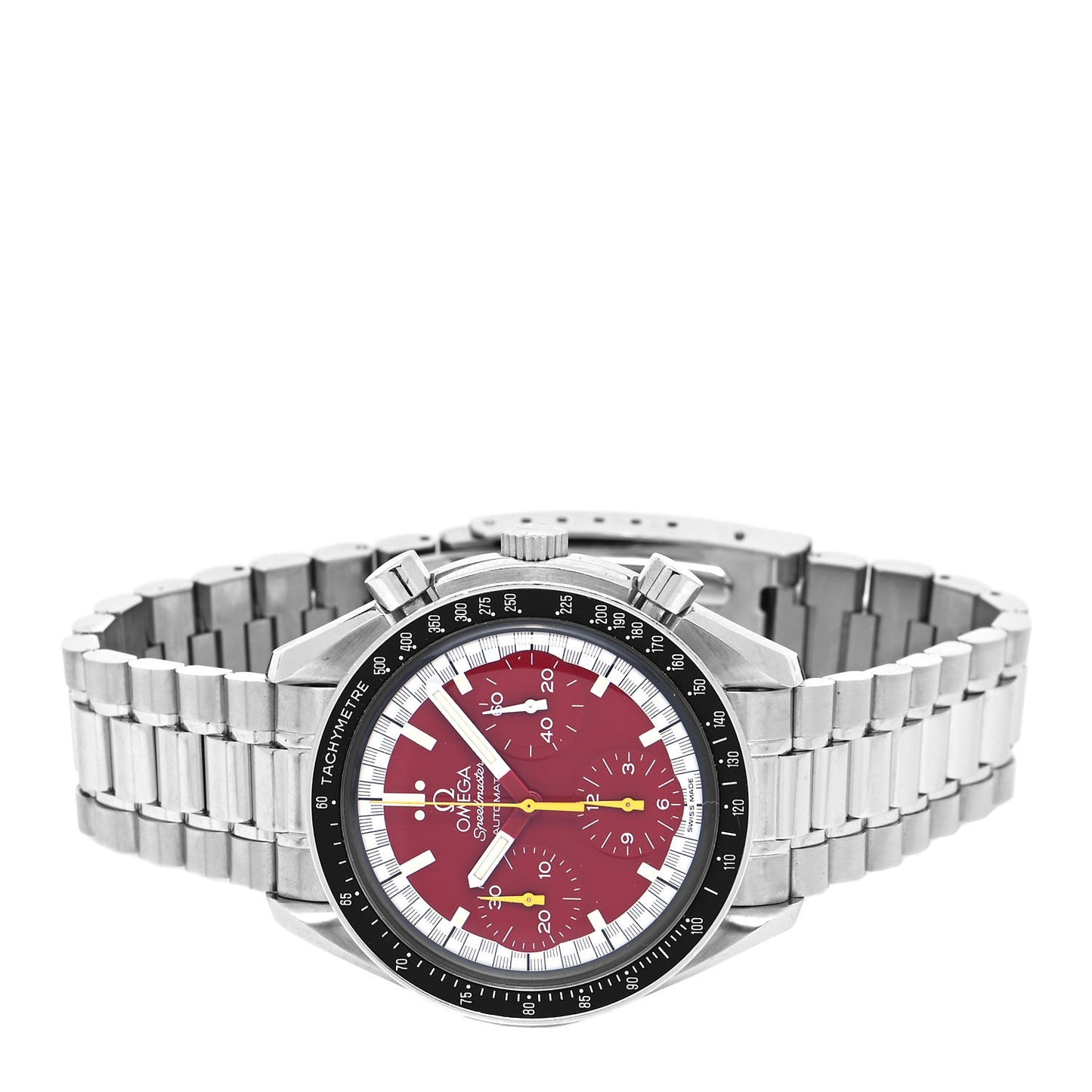 Stainless Steel 39mm Speedmaster Chronograph Automatic Watch Red 3510.61.00