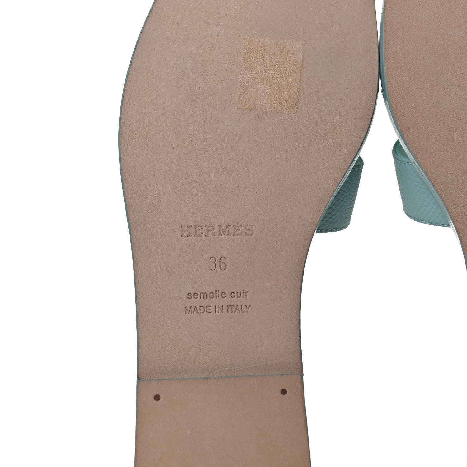 Hermes Epsom Oran Sandals 36 Vert Embrun 6 of 8