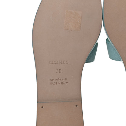 Hermes Epsom Oran Sandals 36 Vert Embrun 6 of 8
