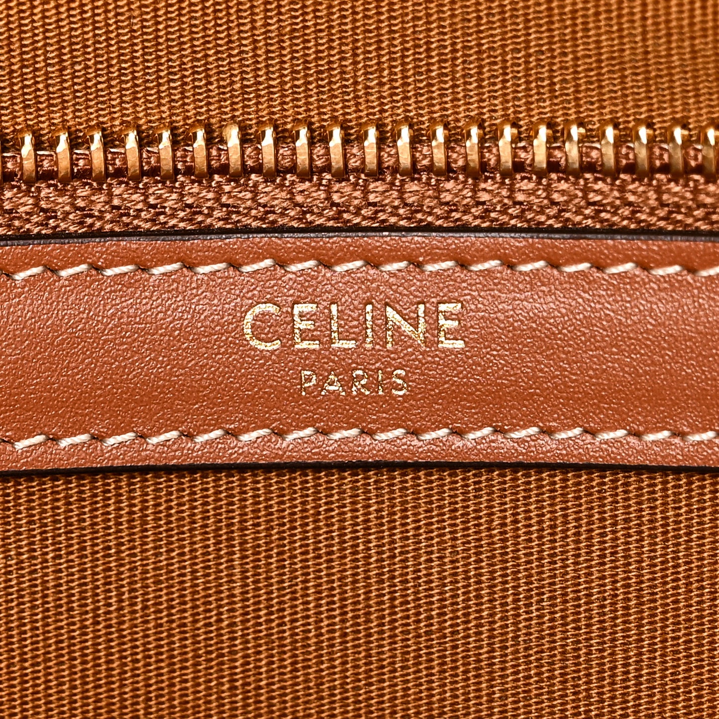 Triomphe Canvas Calfskin Horizontal Cabas Tan