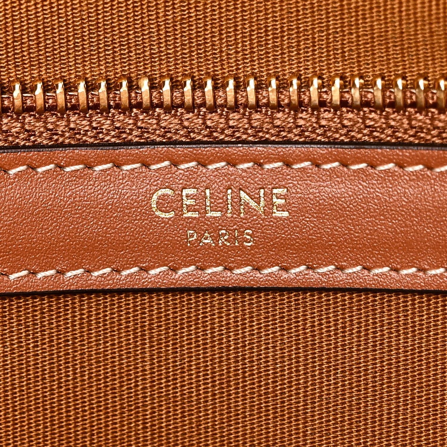 Celine Triomphe Canvas Calfskin Horizontal Cabas Tan 6 of 9