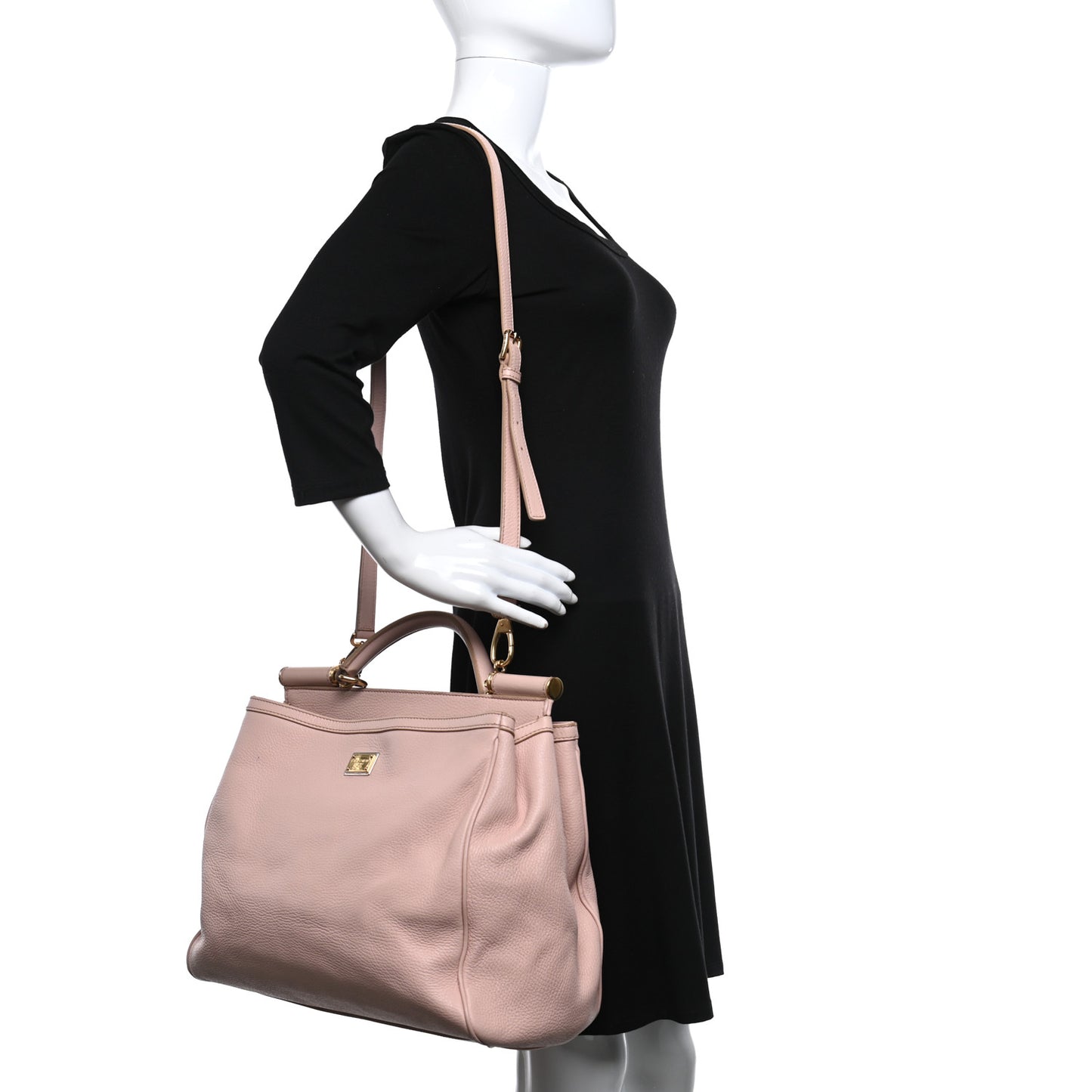 Grained Deerskin Extra Large Miss Sicily Satchel Light Pink