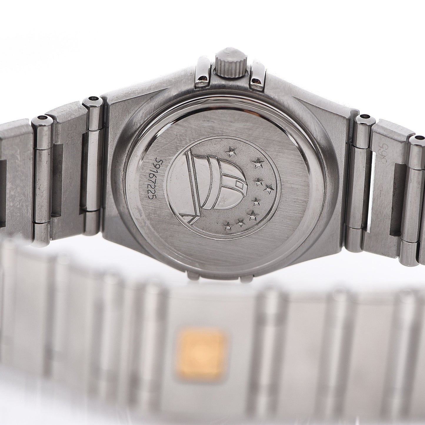 Stainless Steel Diamond Bezel Mother of Pearl 23mm Constellation Quartz Watch Pink 1466.63