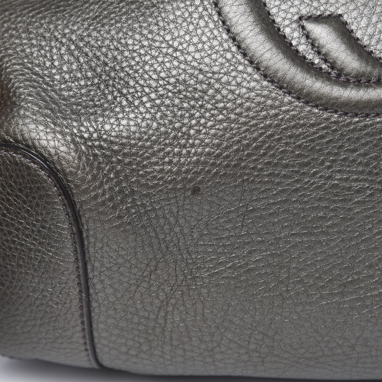 Gucci Metallic Pebbled Calfskin Medium Soho Chain Hobo Sasso 14 of 14