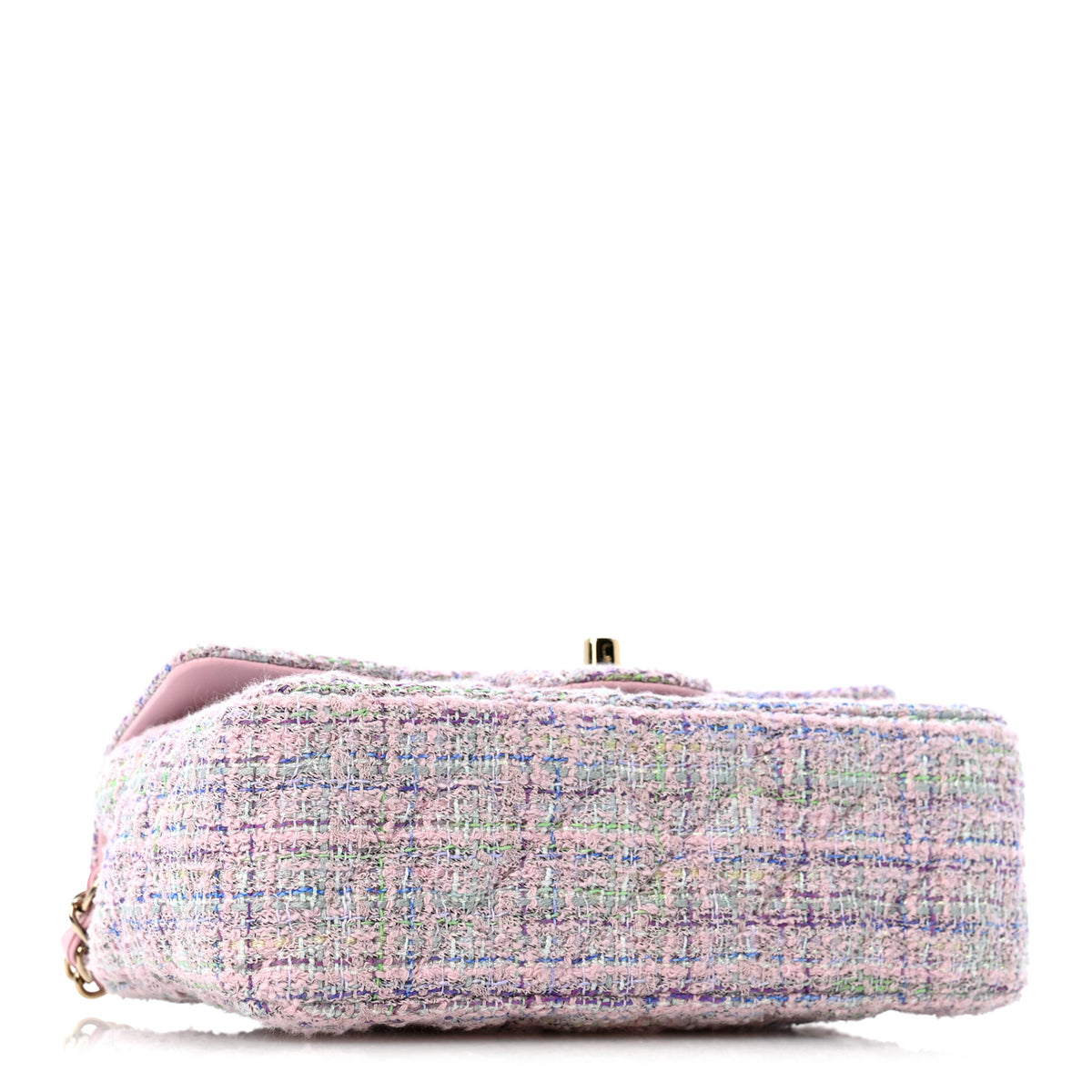 Tweed Quilted Mini Rectangular Flap Pink Multicolor