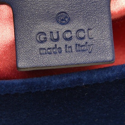 Gucci Velvet Matelasse Medium GG Marmont Shoulder Bag Cobalt Blue 6 of 9
