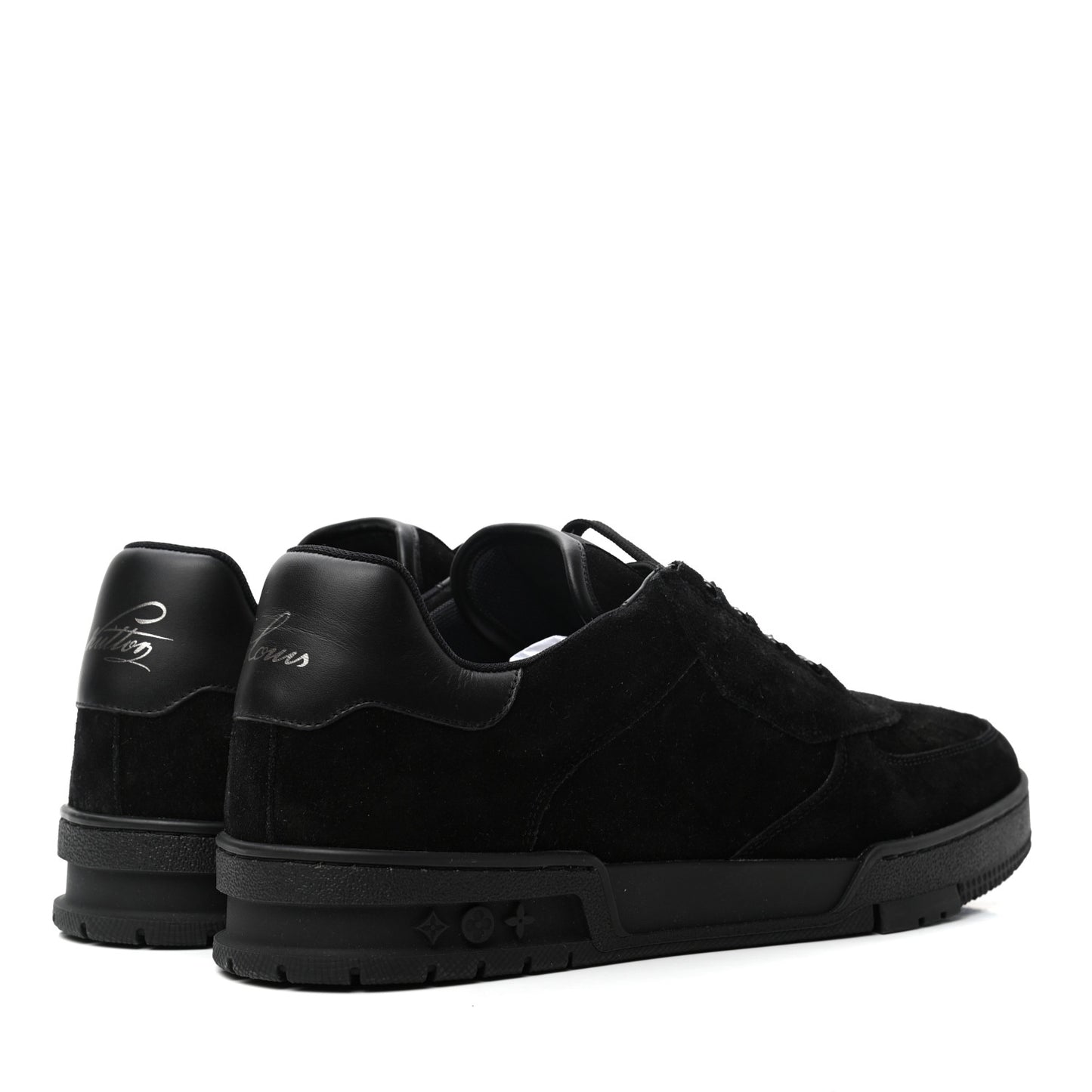 Suede Mens LV Trainer Sneakers 9 Black