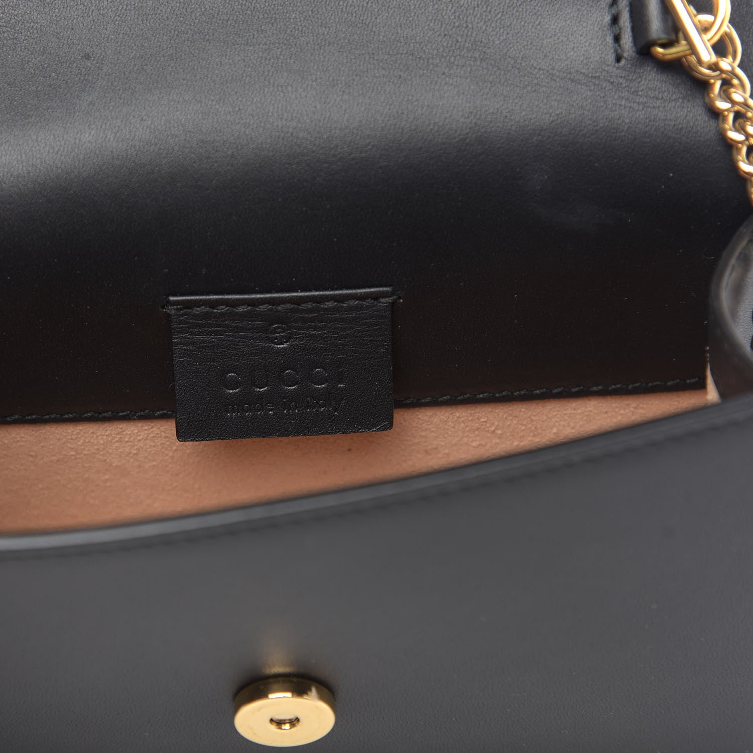 Gucci Calfskin Super Mini Sylvie Chain Shoulder Bag Black 6 of 10