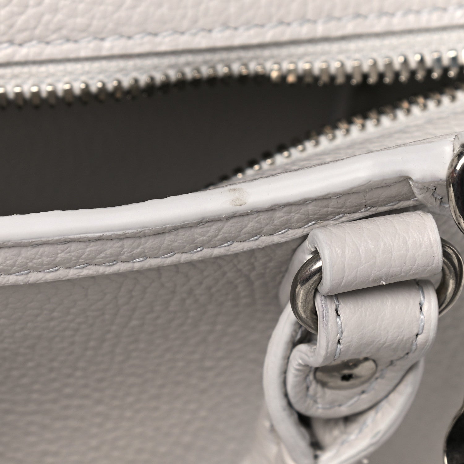Balenciaga Grained Calfskin Neo Classic Silver Hardware Nano City Crossbody Chalky White 6 of 9