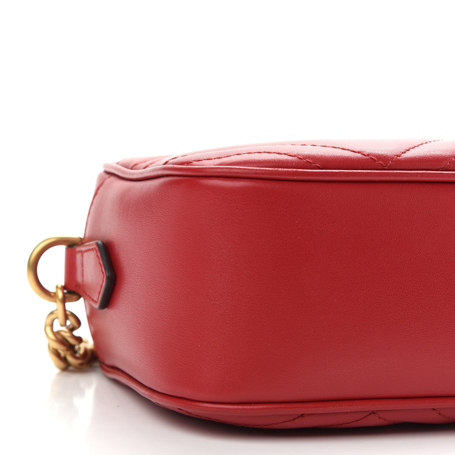 Gucci Calfskin Matelasse Small GG Marmont Chain Shoulder Bag Hibiscus Red 10 of 11