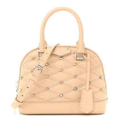Louis Vuitton Lambskin Quilted Studded Alma BB Beige 1 of 9
