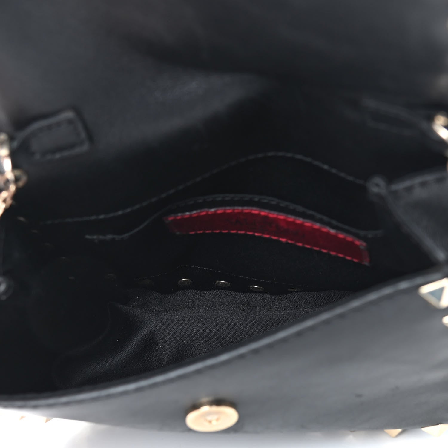 Valentino Garavani Vitello Mini Rockstud Crossbody Saddle Bag Black 4 of 7