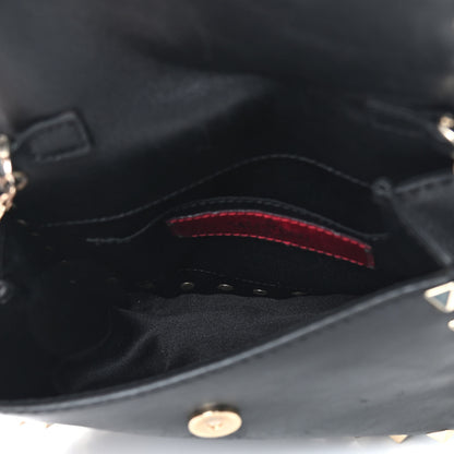 Valentino Garavani Vitello Mini Rockstud Crossbody Saddle Bag Black 4 of 7
