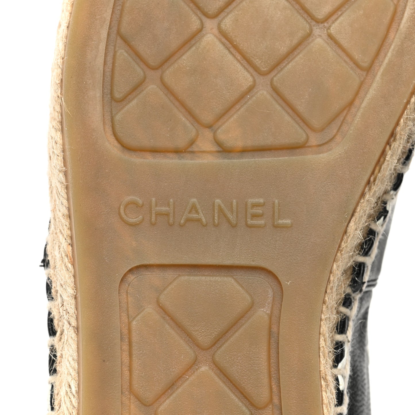 Lambskin Printed CC Espadrilles 38 Black White