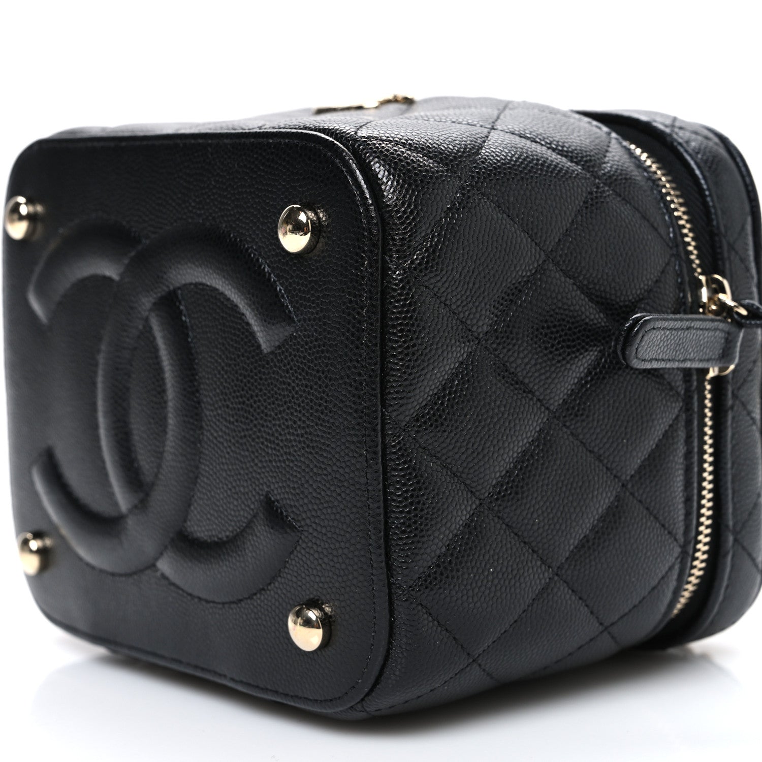 Chanel Caviar Quilted Small CC Vanity Case Black Black 10 of 10