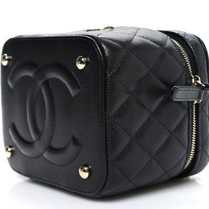 Chanel Caviar Quilted Small CC Vanity Case Black Black 10 of 10