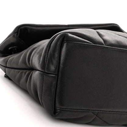 Saint Laurent Lambskin Quilted Monogram Monochrome Small Loulou Puffer Chain Satchel Black 8 of 9