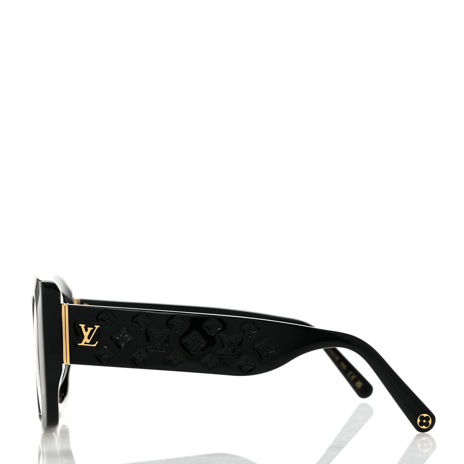 Louis Vuitton Acetate LV Empreinte Square Sunglasses Z1611E Black 3 of 7