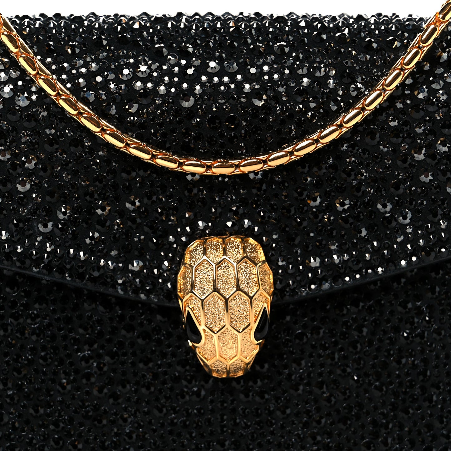 Crystal Serpenti Forever Small Crossbody Bag Black