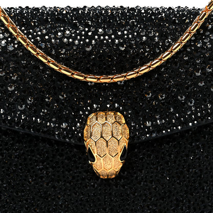 Bulgari Crystal Serpenti Forever Small Crossbody Bag Black 7 of 9