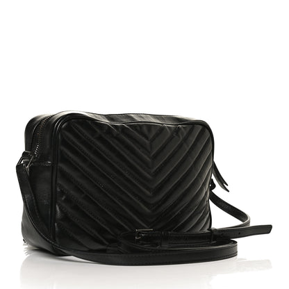 Saint Laurent Calfskin Matelasse Monogram Lou Camera Bag Black 3 of 17