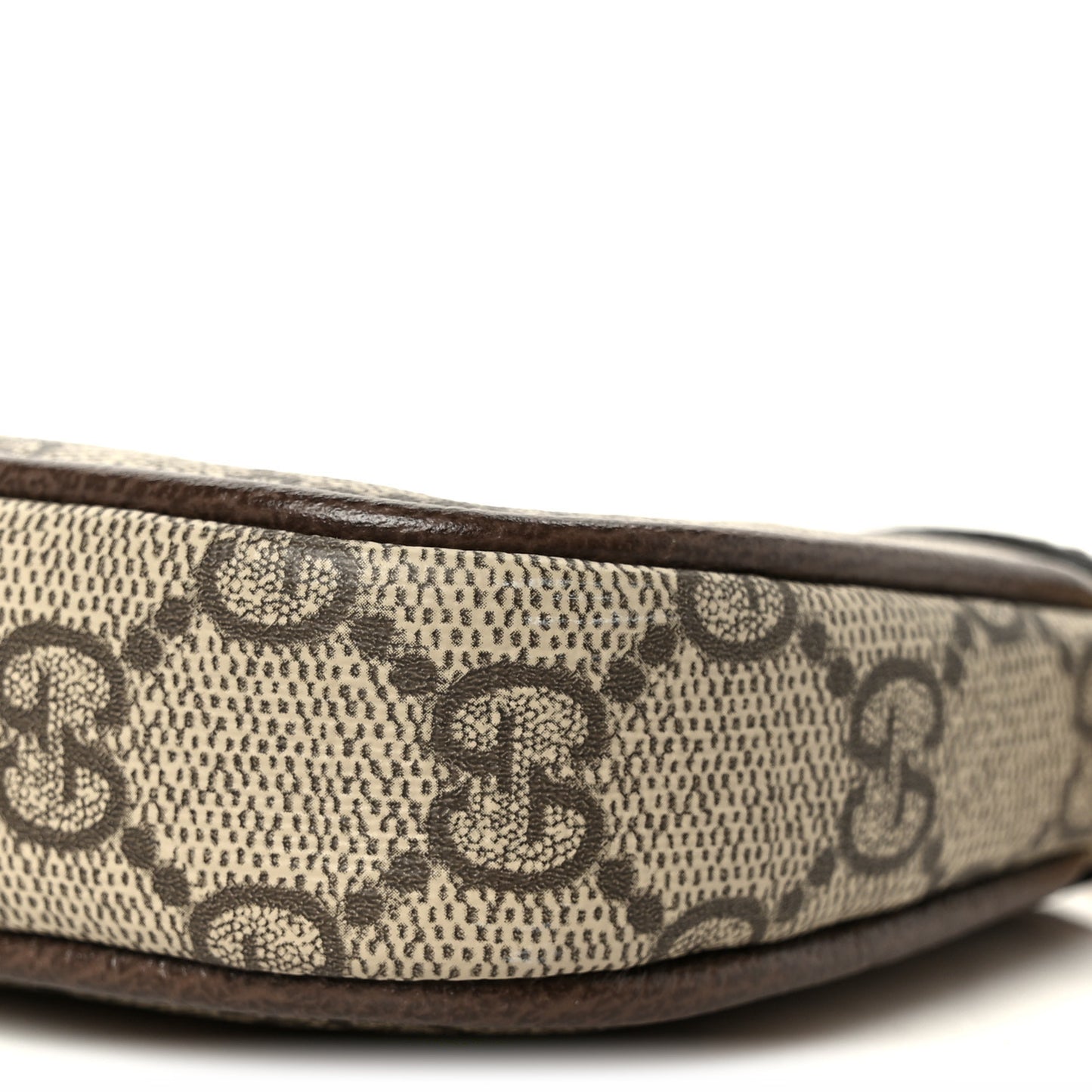 GG Supreme Monogram Textured Dollar Calfskin Mini Ophidia Chain Bag Beige Ebony