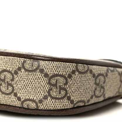 Gucci GG Supreme Monogram Textured Dollar Calfskin Mini Ophidia Chain Bag Beige Ebony 10 of 10