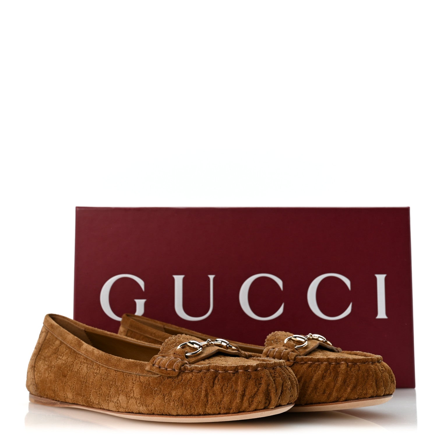 Gucci Suede Micro GG Horsebit Womens Kensington Moccasin Loafers 38.5 Cuoio 10 of 10