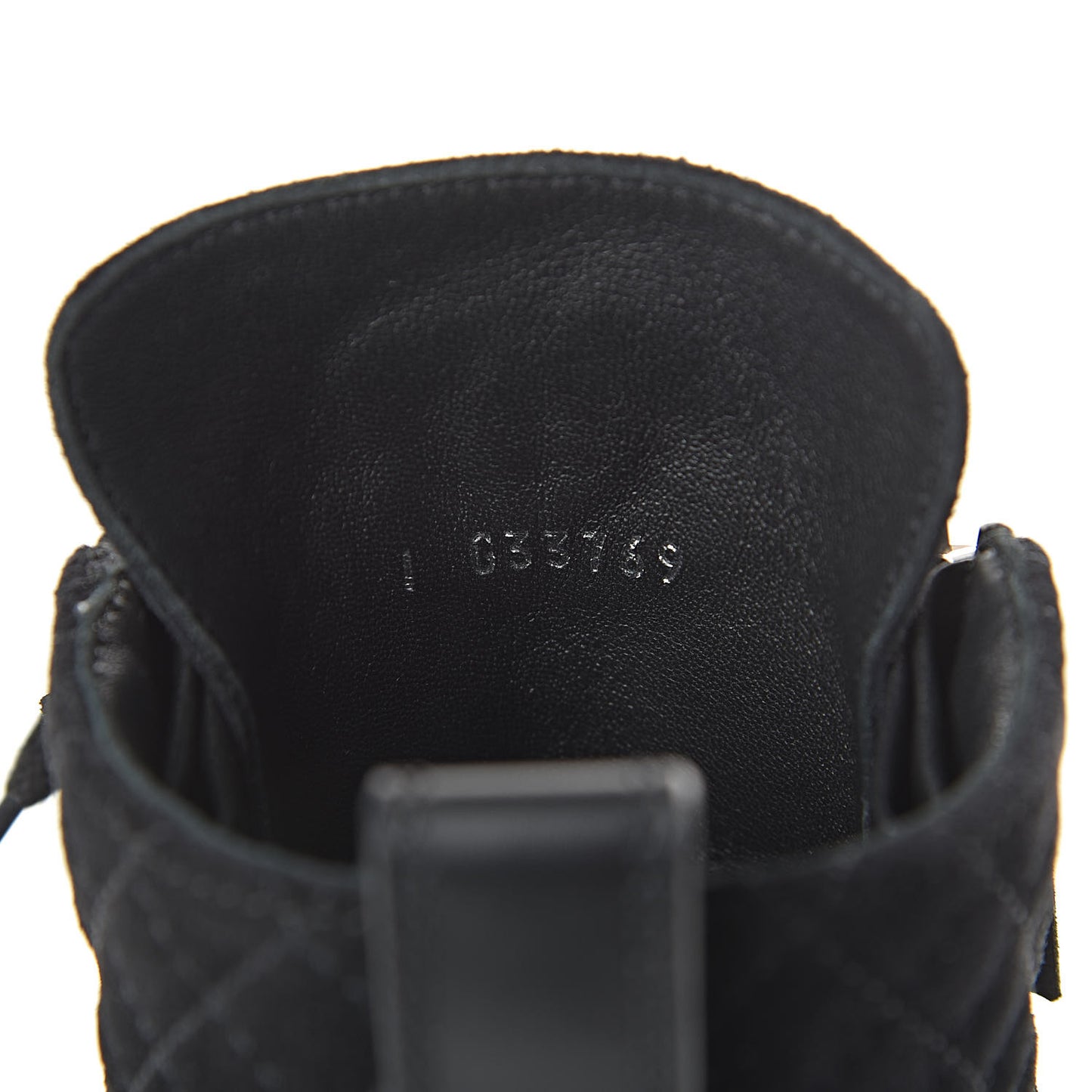 Suede Quilted CC Lace Up Combat Boots 37.5 Black