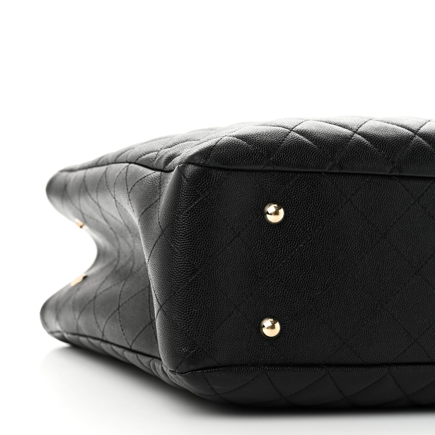 Caviar Quilted Large Shopping Tote Black
