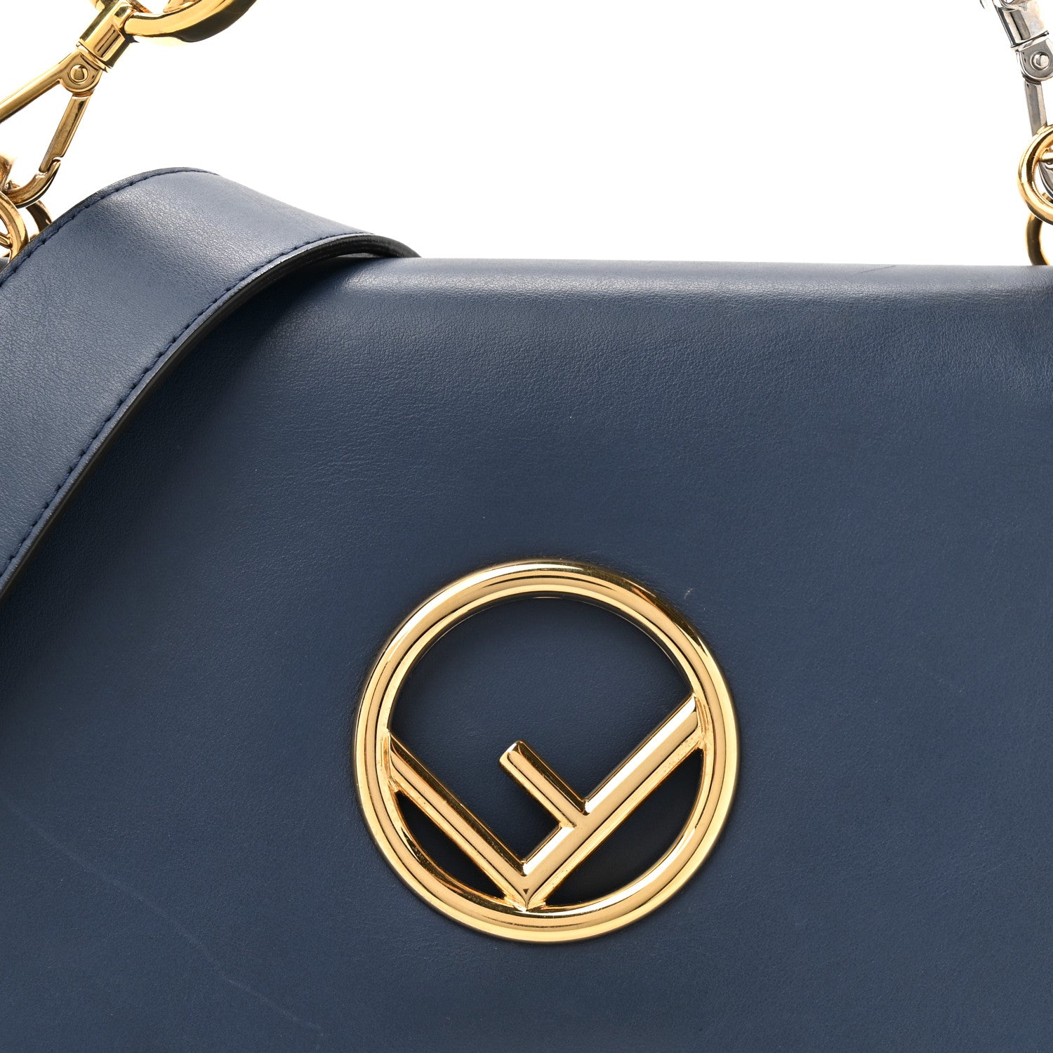 Fendi Vitello Century Opaco F is Fendi Kan I Shoulder Bag Blu Scuro 8 of 19