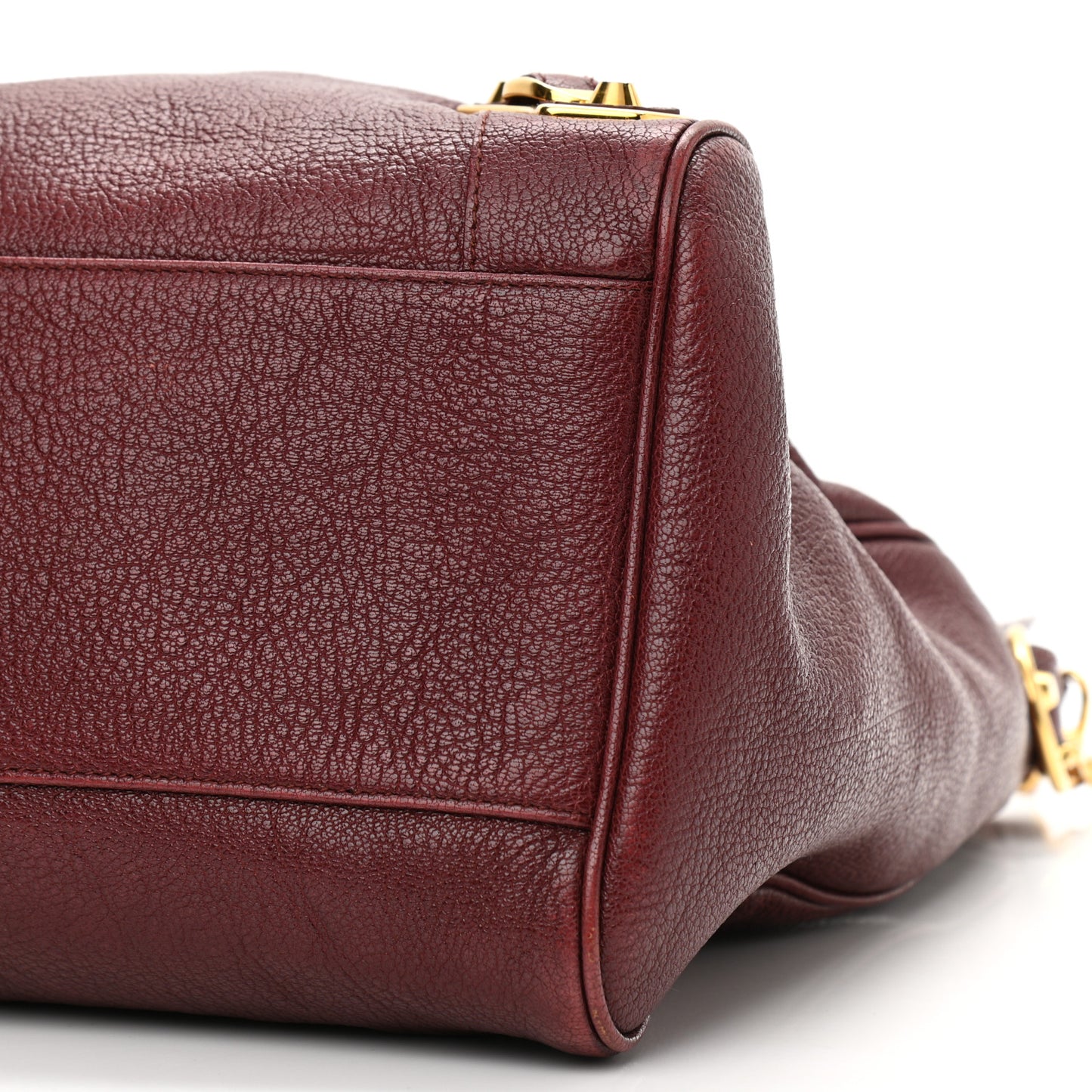 Chevre Gold Metallic Edge Hardware Velo Bordeaux