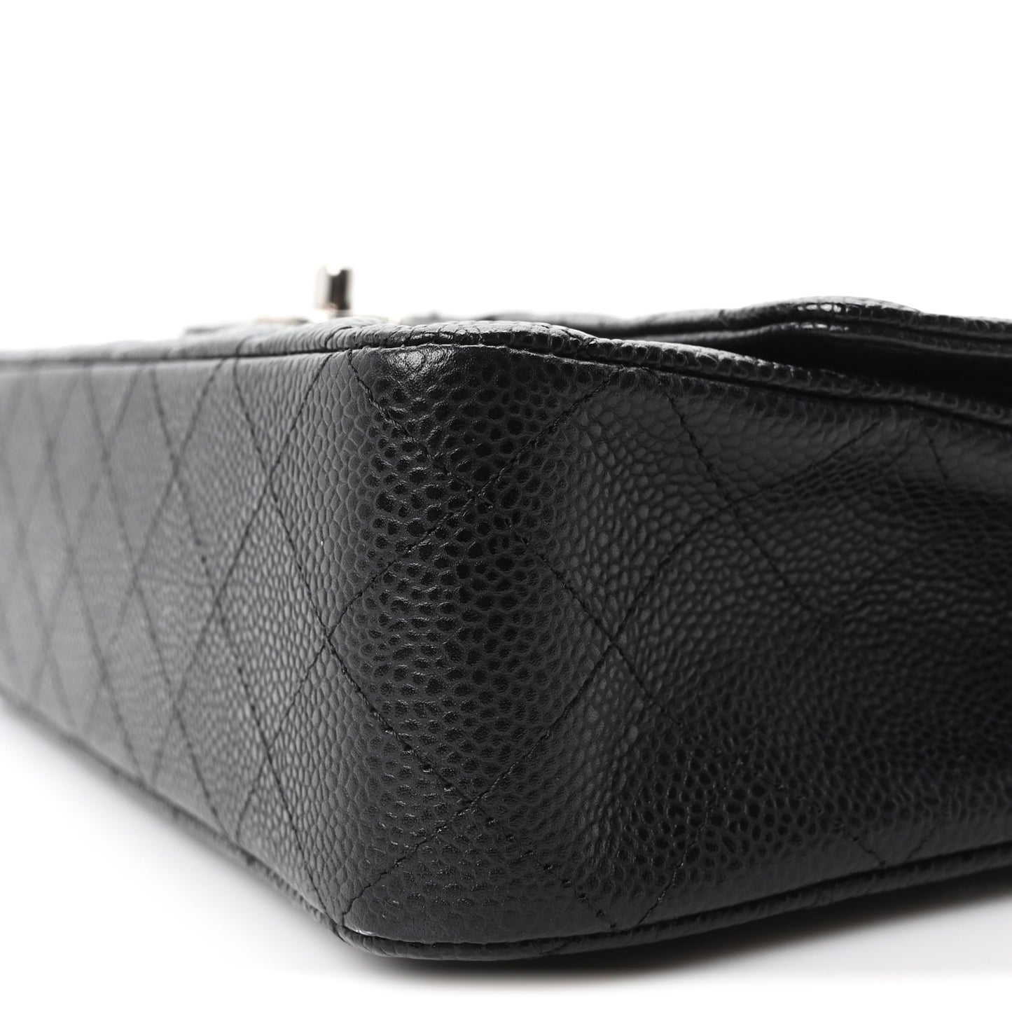 Caviar Quilted Medium Double Flap Black