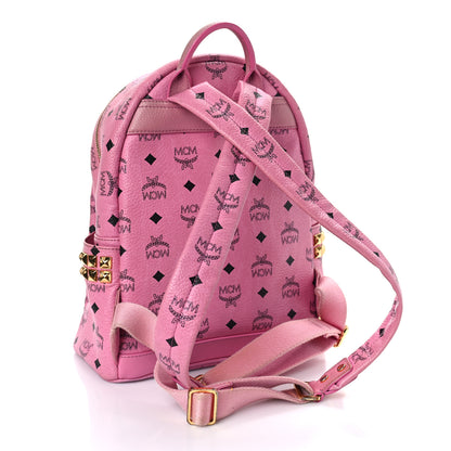 MCM Visetos Small Side Stud Stark Backpack Pink 3 of 9