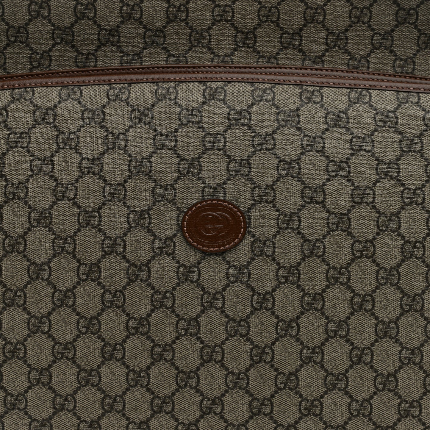 GG Supreme Monogram Azalea Calfskin Retro Interlocking G Hanger Garment Bag Beige Ebony Brown Sugar