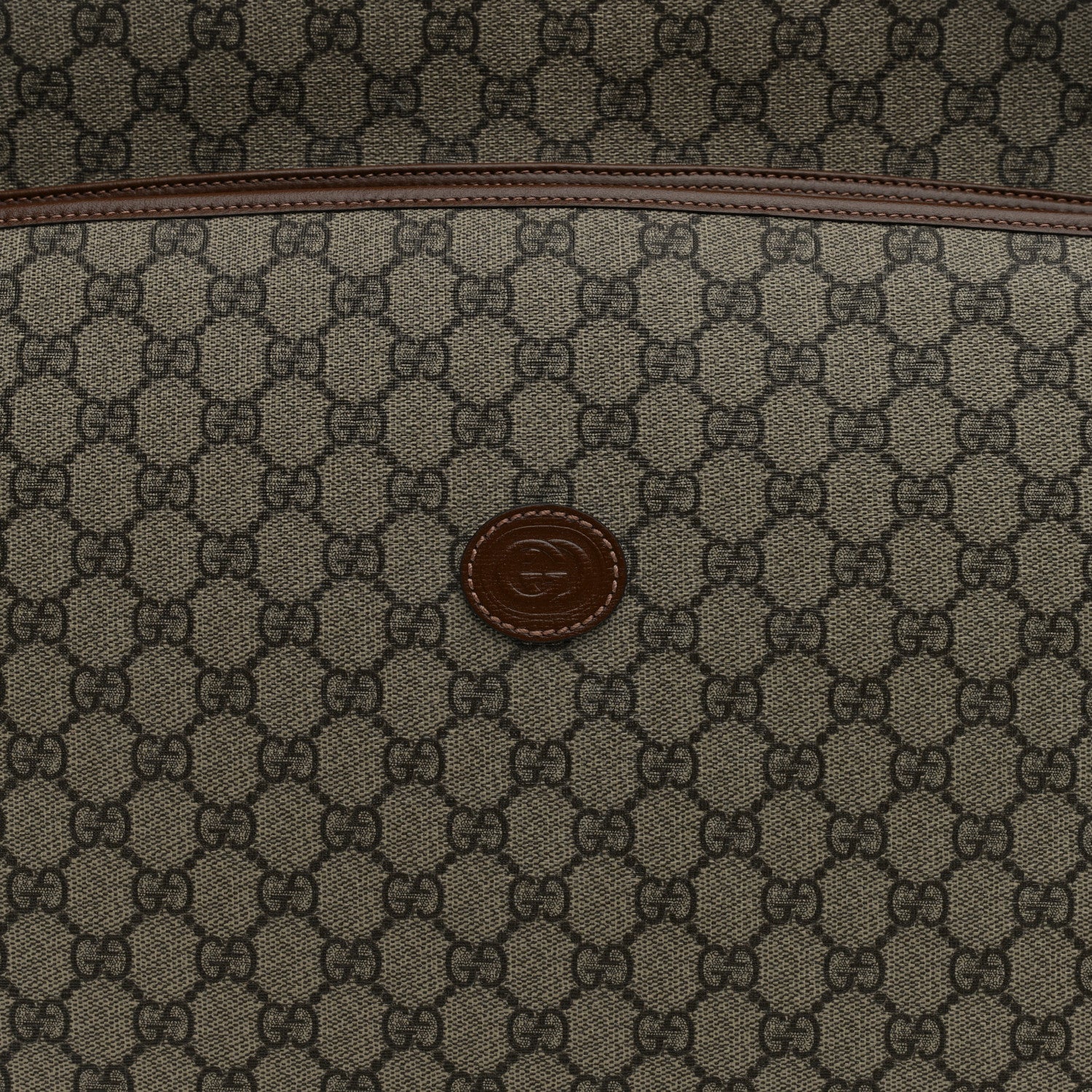 Gucci GG Supreme Monogram Azalea Calfskin Retro Interlocking G Hanger Garment Bag Beige Ebony Brown Sugar 6 of 8