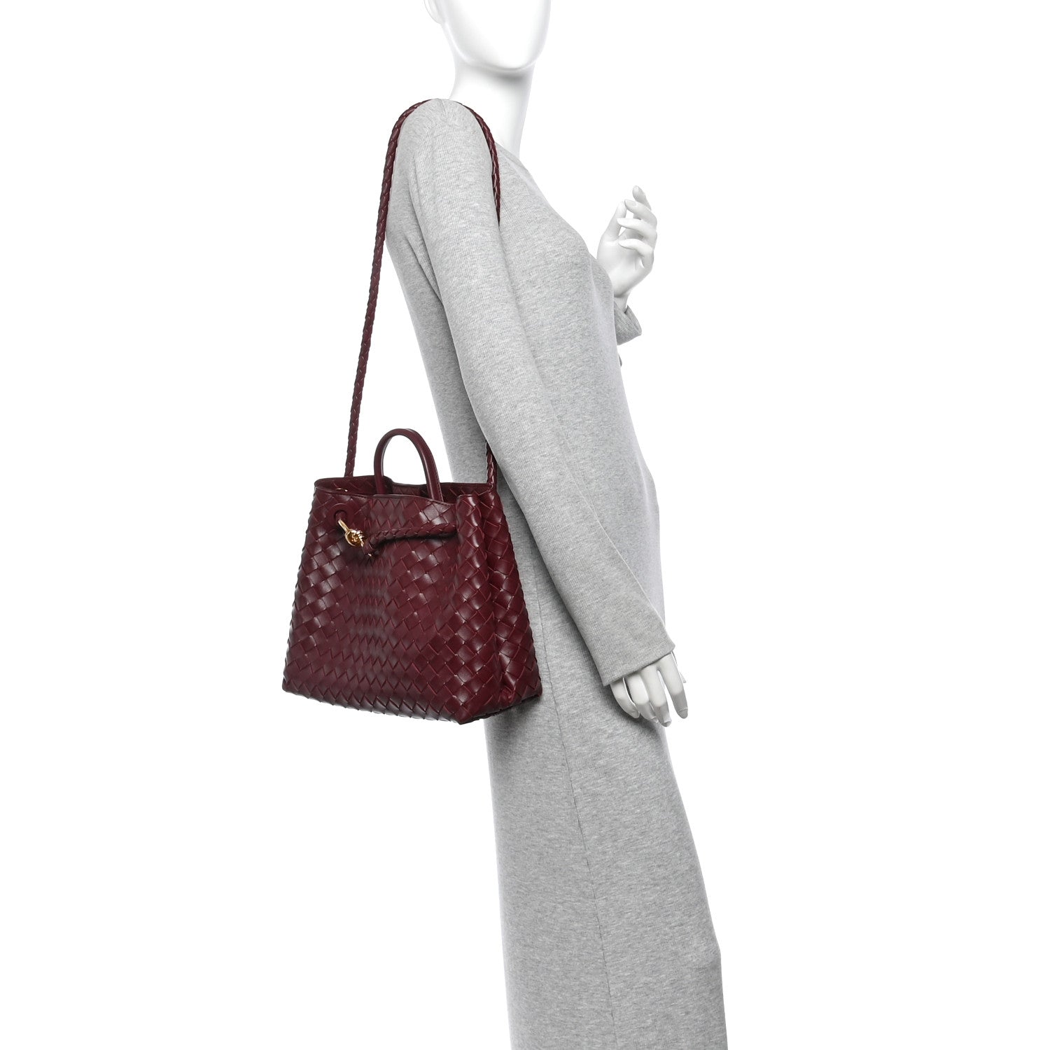 Bottega Veneta Nappa Intrecciato Medium Andiamo Shoulder Bag Barolo 2 of 9