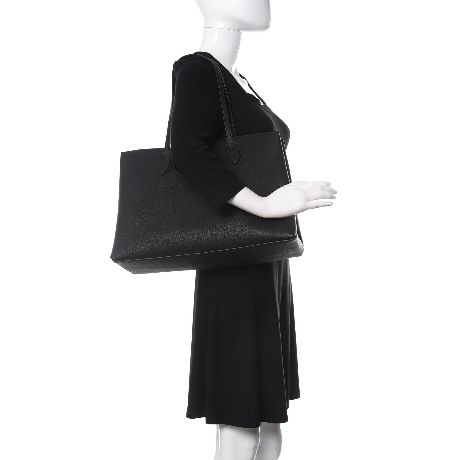 Louis Vuitton Grained Calfskin Lockme Shopper Black 2 of 9